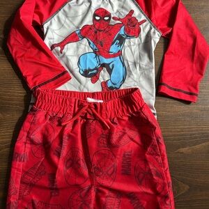 Spider-Man Toddler Rash Guard Swim Set 2T Boys Marvel Swim Outfit